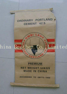 Disposable Heavy Duty Paper Bags 40KG , Dustproof Standard Multiwall Bag For Cement