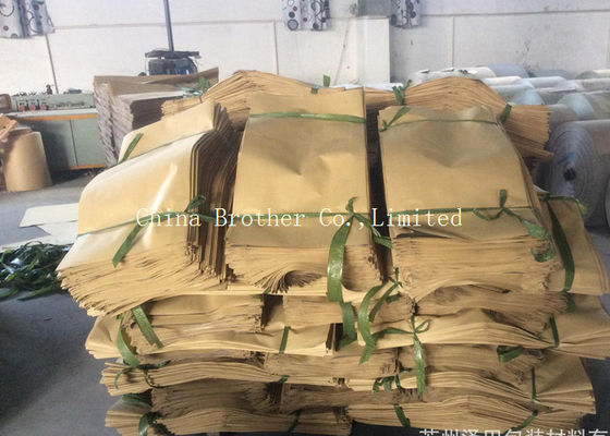 Recyclable Sewn Open Mouth Paper Bags , Brown Paper Bag For Packing Cement