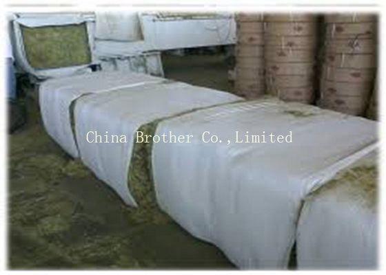 White PP Woven Hay Bale Stack Covers 150gsm , Woven Polypropylene Hay Bale Fabric
