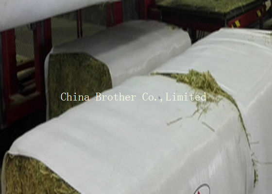 High Tenacity Tubular PP Round Hay Bale Bags , White Woven Polypropylene Fabric Rolls