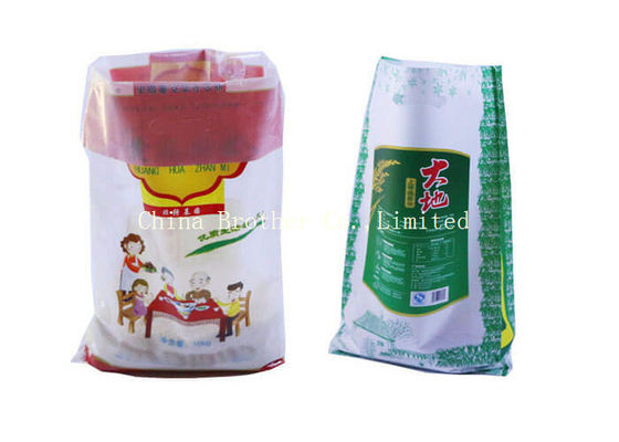 Shrinkproof Flat Bottom Paper Bags , Block Bottom Valve Kraft Paper Bags For Cement