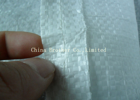 50kg White PE Woven Bag Custom Made Lightweight With Single / Double Sewing