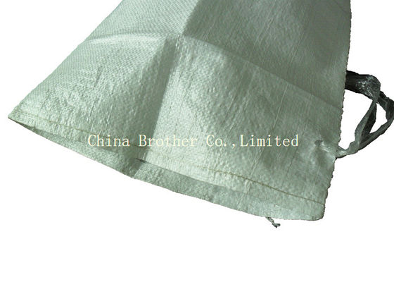 50kg White PE Woven Bag Custom Made Lightweight With Single / Double Sewing