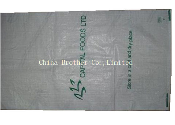 Heat Cut Top Flour PP Woven Sack Bags Non Leakage Waterproof For Agriculture