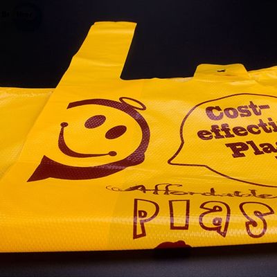 Shopping Grocery T-Shirt Bag Custom Plastic Customized Logo Customized Color Shopping Bag