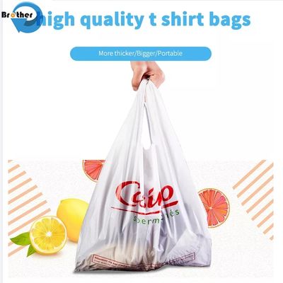 Retail Custom Printed Plastic Vest Carrier Bag Supermarket Heavy Duty Biodegradable Shopping Bags