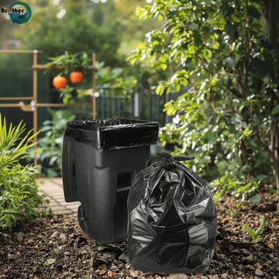 Black Fold Heavy Duty Trash Bag Disposable Plastic Garbage Bag