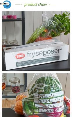 Customized Transparent, Reusable, Biodegradable Vegetables, Fruits, Meat, Grains, Nuts, Sugar Supermarket Shopping Packaging, Flat Pocket Bag Rolls