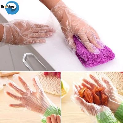 Wholesale Disposable HDPE Plastic Gloves for Food Packaging Transparent Film Thickened PE Gloves