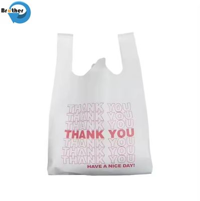 Eco-Friendly Vest Handle Shopping Bags Custom Printed Plastic Bag Wholesale Thank You Bags for Small Business