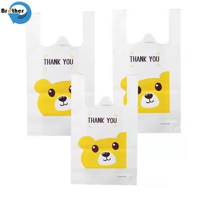 Eco-Friendly Vest Handle Shopping Bags Custom Printed Plastic Bag Wholesale Thank You Bags for Small Business