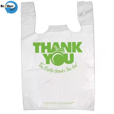 Eco-Friendly Vest Handle Shopping Bags Custom Printed Plastic Bag Wholesale Thank You Bags for Small Business
