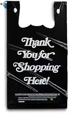 Eco-Friendly Vest Handle Shopping Bags Custom Printed Plastic Bag Wholesale Thank You Bags for Small Business
