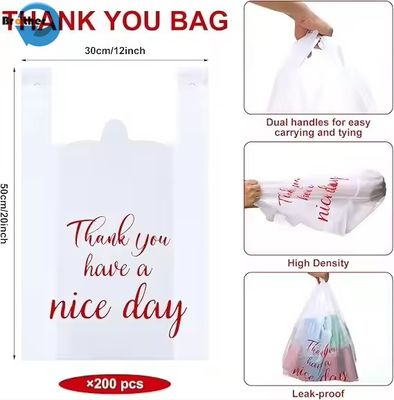 Supermarket T-Shirt Plastic Take-out Bags Custom Wholesale Plastic Shopping Bags Large Thank You Bags