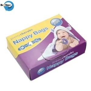 Disposable Biodegradable Plastic S Shaped Folded Baby Nappy Diaper Bag Sacks T Shirt Baby Nappy Bag Sacks for Baby Fragrances
