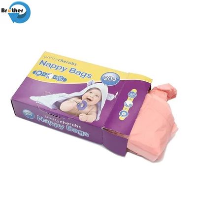 Custom Biodegradable Disposable PE Diaper Sacks Baby Plastic Disposable Nappy Sacks Bags with Scented Tabs