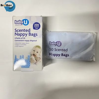 Custom Biodegradable Disposable PE Diaper Sacks Baby Plastic Disposable Nappy Sacks Bags with Scented Tabs