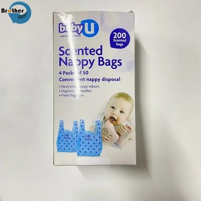 Custom Biodegradable Disposable PE Diaper Sacks Baby Plastic Disposable Nappy Sacks Bags with Scented Tabs