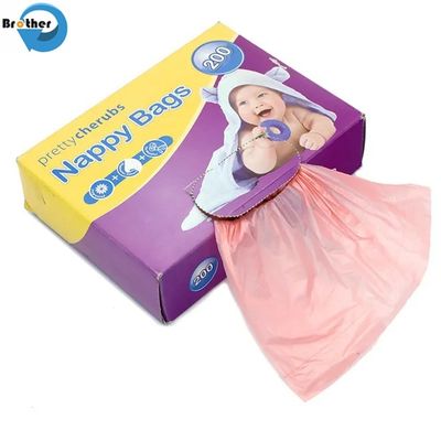 Wholesale Eco Friendly Diaper Disposable Waste Packaging Garbage Bag T-Shirt Scented Baby Nappy Bag with Handle