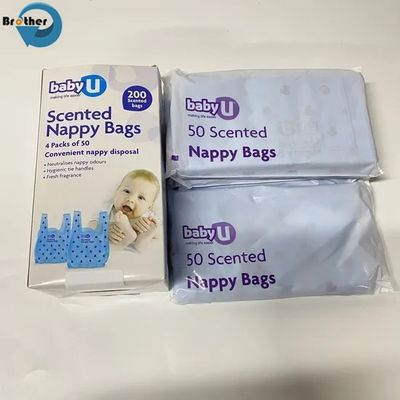 Wholesale Custom Eco Friendly Plastic PE Nappy Bags Nappy Sacks Disposable Baby Portable Mini Waterproof Baby Nappy Diaper Bag