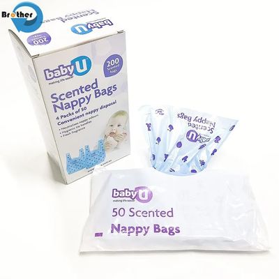 Wholesale Custom Eco Friendly Plastic PE Nappy Bags Nappy Sacks Disposable Baby Portable Mini Waterproof Baby Nappy Diaper Bag
