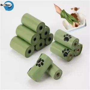 Pet Poop Waste Disposal Bag Biodegradable Compostable Degradable Dog Poop Poo Pop Bag Cornstarch Poop Bag for Dog Custom Label