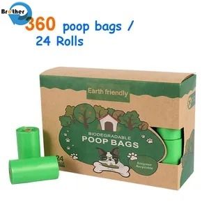 Eco Friendly High Quality Biodegradable Compostable Cornstarch Dog Poop Trash Waste Bag Custom Printed Dog Poop Bags