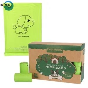 Dispenser Handle Dog Poop Bag Manufacturer Wholesale Biodegradable Compostable Scented Pet Waste Bag