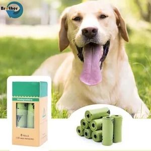 Pet Poop Waste Disposal Bag Biodegradable Compostable Degradable Dog Poop Poo Pop Bag Cornstarch Poop Bag for Dog Custom Label