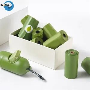 100% Biodegradable Compostable Dog Poo Bag Thickened Compostable Cornstarch Garbage Bag Doggie Waste Bag with Dispenser