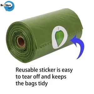 High Quality Cornstarch PLA Dog Poop Bag Suppliers Custom Logo Thickened Compostable Dog Garbage Bag