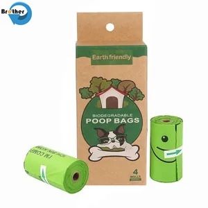Cornstarch Biodegradable Thickened Pet Waste Bags Custom Printed Eco Friendly Compostable Pet Dog Poop Bags