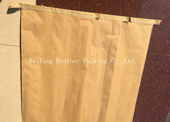 Brown Color 80GSM Kraft Paper Plastic Composite Bag As 50kg Cement Bag