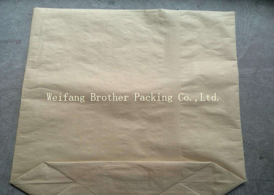 25 Kg Eco Friendly Brown Kraft Paper Bag For Cement Packaging With Block Bottom