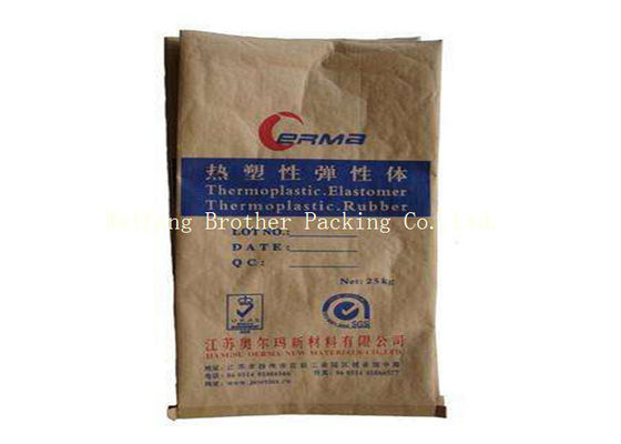 Kraft Paper Plastic Polypropylene Woven Composite Cement Bags 25kg / 50kg Various Colors