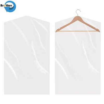 Custom Logo Printed Garment Suit Cover, Transparent Clothing Dust Protector for Hotel/Travel, Hanging Clothes Storage Bag