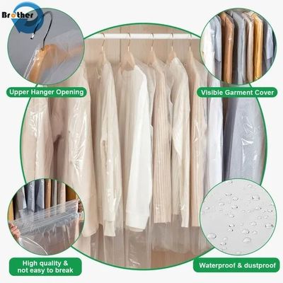 Clear Garment Suit Cover Transparent Clothing Dust Protector Hanging Clothes Storage Bag