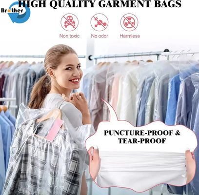 White Black Clear Disposable Plastic Garment Bags Plastic Garment Cover for Dry Cleaning Industry