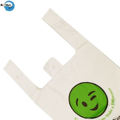 Eco Friendly Compostable Biodegradable Corn Starch /Pbat/PLA T-Shirt Shopping Bags Plastic Bags Ok Compostable for Supermarket