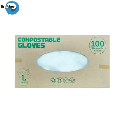 100% Biodegradable Transparent Disposable Waterproof Household Compostable Gloves Food Grade for Food Safety