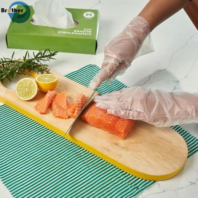 Eco Biodegradable Compostable PBAT Plastic Gloves for Cookie Snack Kitchen Food Grade