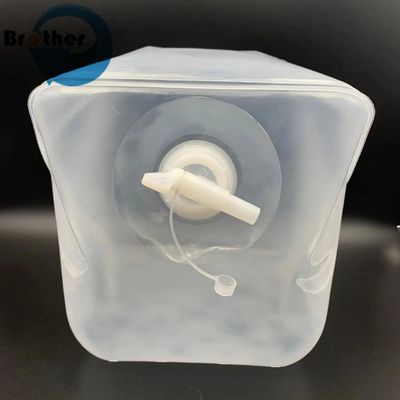 Foldable 5-20L Aseptic Plastic Cubitainer Lid Chemical Liquid Soy Sauce Sake Medical Gel Formalin Storage Medical Kitchen Use