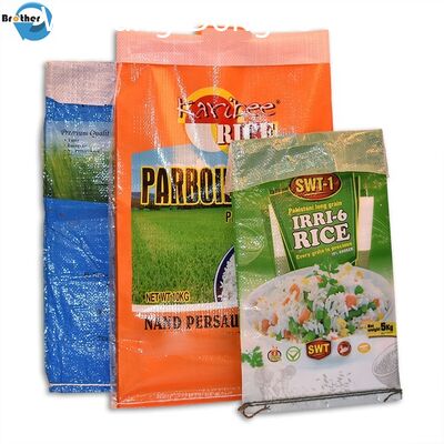 Multi Color BOPP Laminated Woven Sacks , Waterproof Polypropylene Rice Bags
