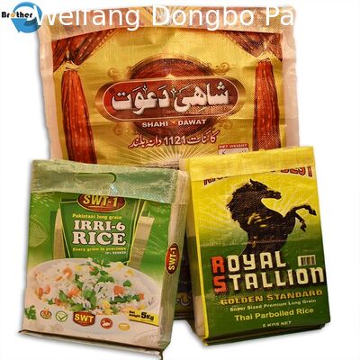 Rice Packing Laminated Woven Polypropylene Bags With Double Stitched Bottom