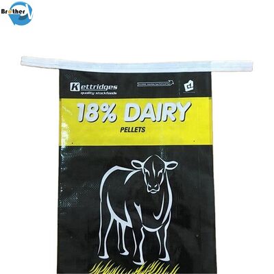Water Resistance BOPP Laminated PP Woven Bags Circular Construction For Animal Foods