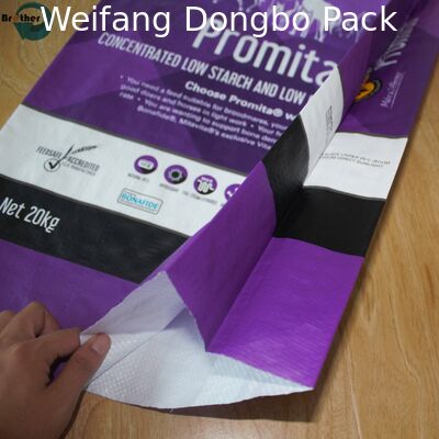 Packing Rice / Flour BOPP Laminated PP Woven Bags Temperature Resistant