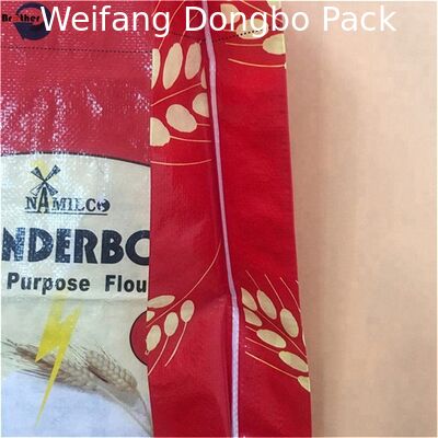 Light Weight BOPP Laminated PP Woven Bags Gravure Printing For Flour Packaging