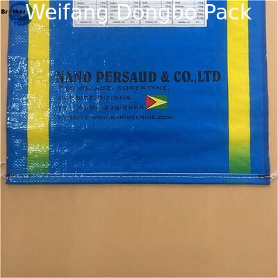 25Kg Rice Packing Laminated Woven Polypropylene Bags With Double Stitched Bottom