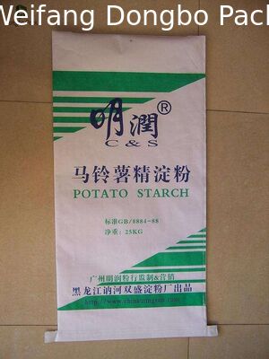 Multi Wall Woven Plastic Cement Kraft Paper Valve Bag 10 Colors Printing