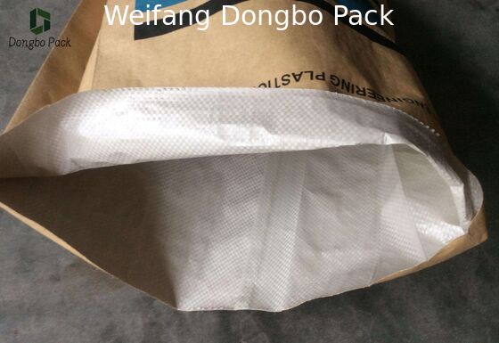 Multi Wall Woven Plastic Cement Kraft Paper Valve Bag 10 Colors Printing